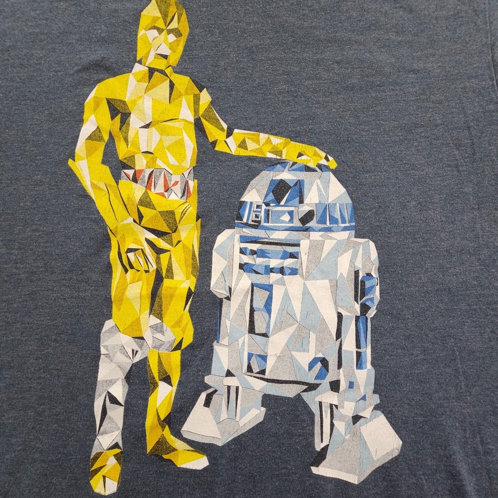 Star Wars Droids Blue Short Sleeve Cotton Blend T-Shirt Men's M